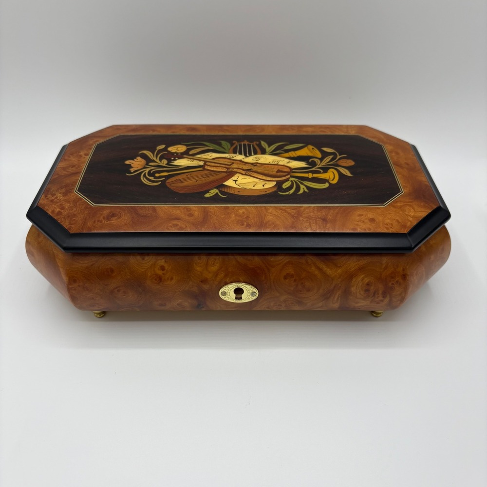 Reuge Music Swiss Octagon Inlaid Music Box Lara's Theme‎ Lara's Theme By M Jarre